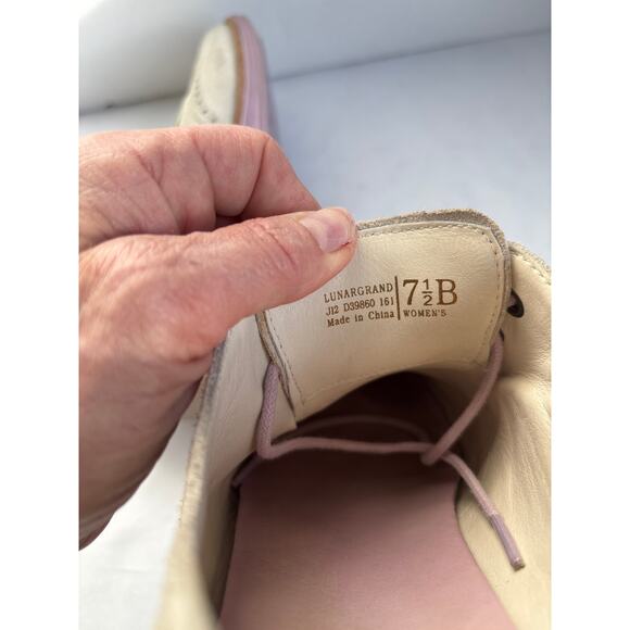 Cole Haan Lunar Grand Gray Suede Lavender Sole Wingtip Oxford Shoe Women SZ 7.5 - Picture 8 of 9